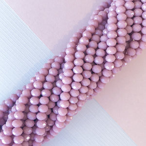 6mm Lavender Faceted Chinese Crystal Rondelle Strand