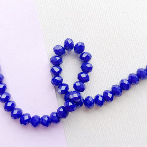 6mm Cobalt Faceted Chinese Crystal Strand