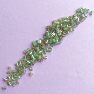 2mm Iridescent Aqua Cylinder Seed Bead Pack