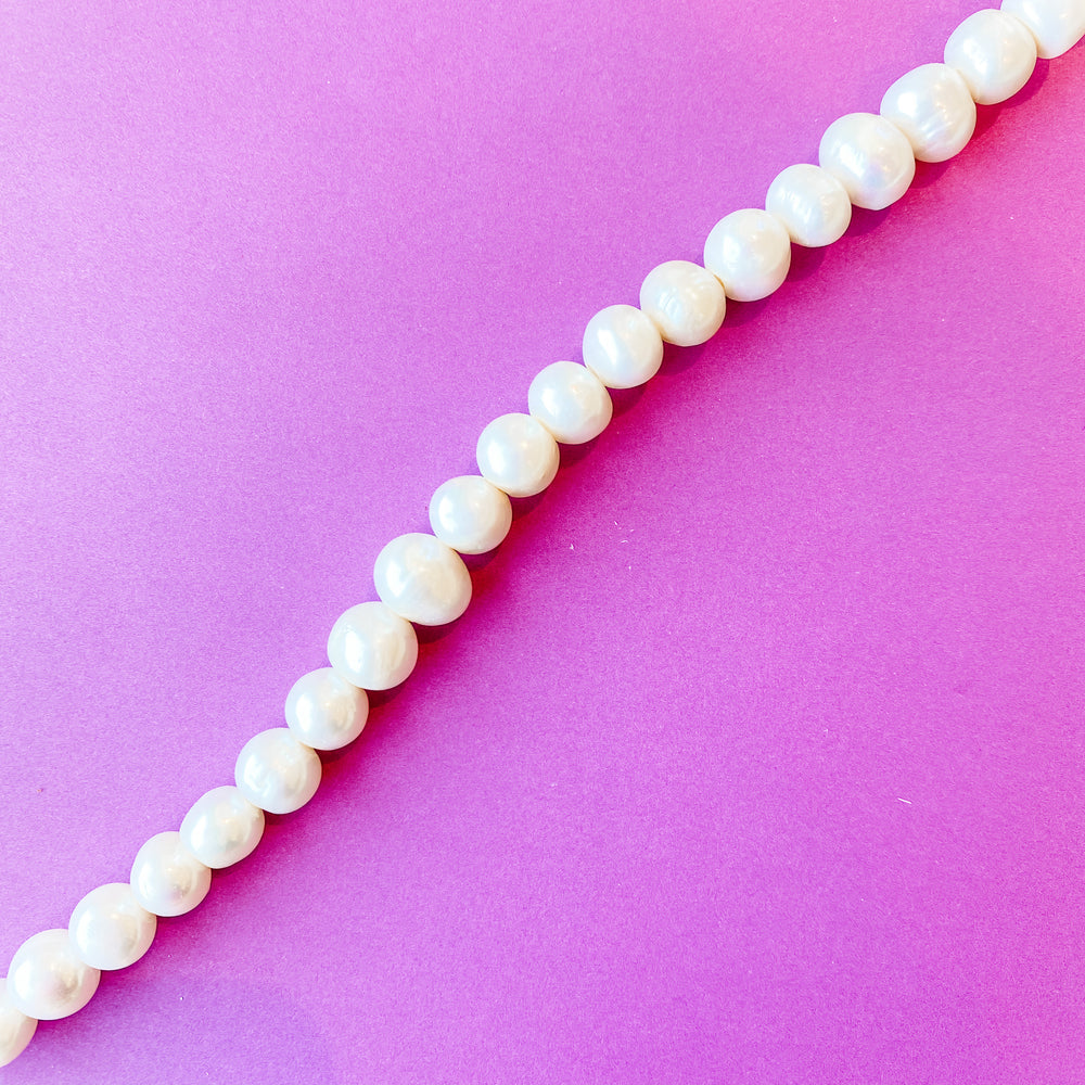 11mm White Freshwater Large Holed Pearl