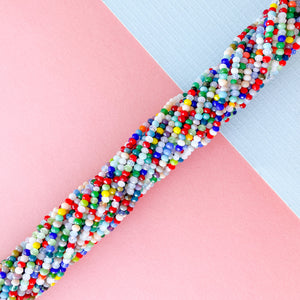 2mm Multicolor Candy Faceted Chinese Crystal Rondelle Strand