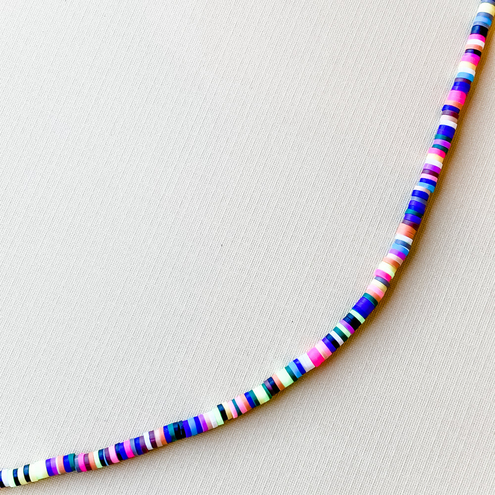 
                
                    Load image into Gallery viewer, 4mm Bright And Bold Polymer Clay Heishi Strand
                
            