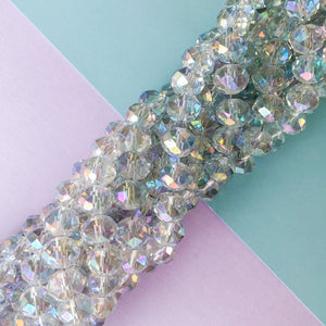 10mm Clear Holographic Chinese Crystal Strand