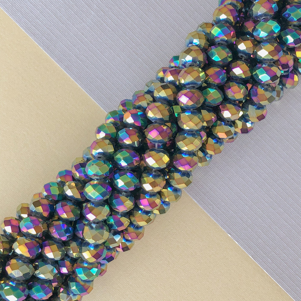 Vintage Strand Crystal Resin Tinsel Beads Mixed Colors Round Pendants 22mm (18 Beads)