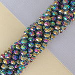 8mm Warm Iridescent Black Faceted Chinese Crystal Strand