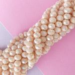 8mm Opaque Diamond Blush Crystal Rondelle Strand