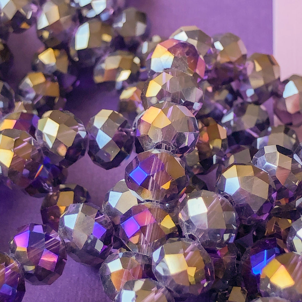 8mm Twinkling Violet Faceted Chinese Crystal Strand