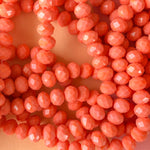 8mm Sparkling Coral Faceted Chinese Crystal Strand