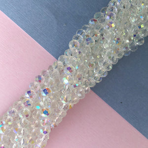 6mm Iridescent AB Faceted Chinese Crystal Strand