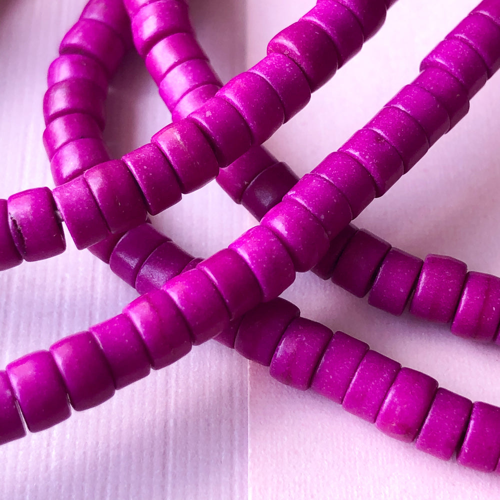 4mm Purple Magnesite Heishi Strand
