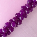 10mm Orchid Dyed Jade Faceted Round Strand