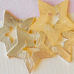 24mm Brushed Gold Star - 4 Pack