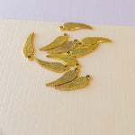 16mm Gold Plated Pewter Angel Wing Charm - 10 Pack