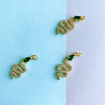 20mm Gold Pave Snake Jewel Charm