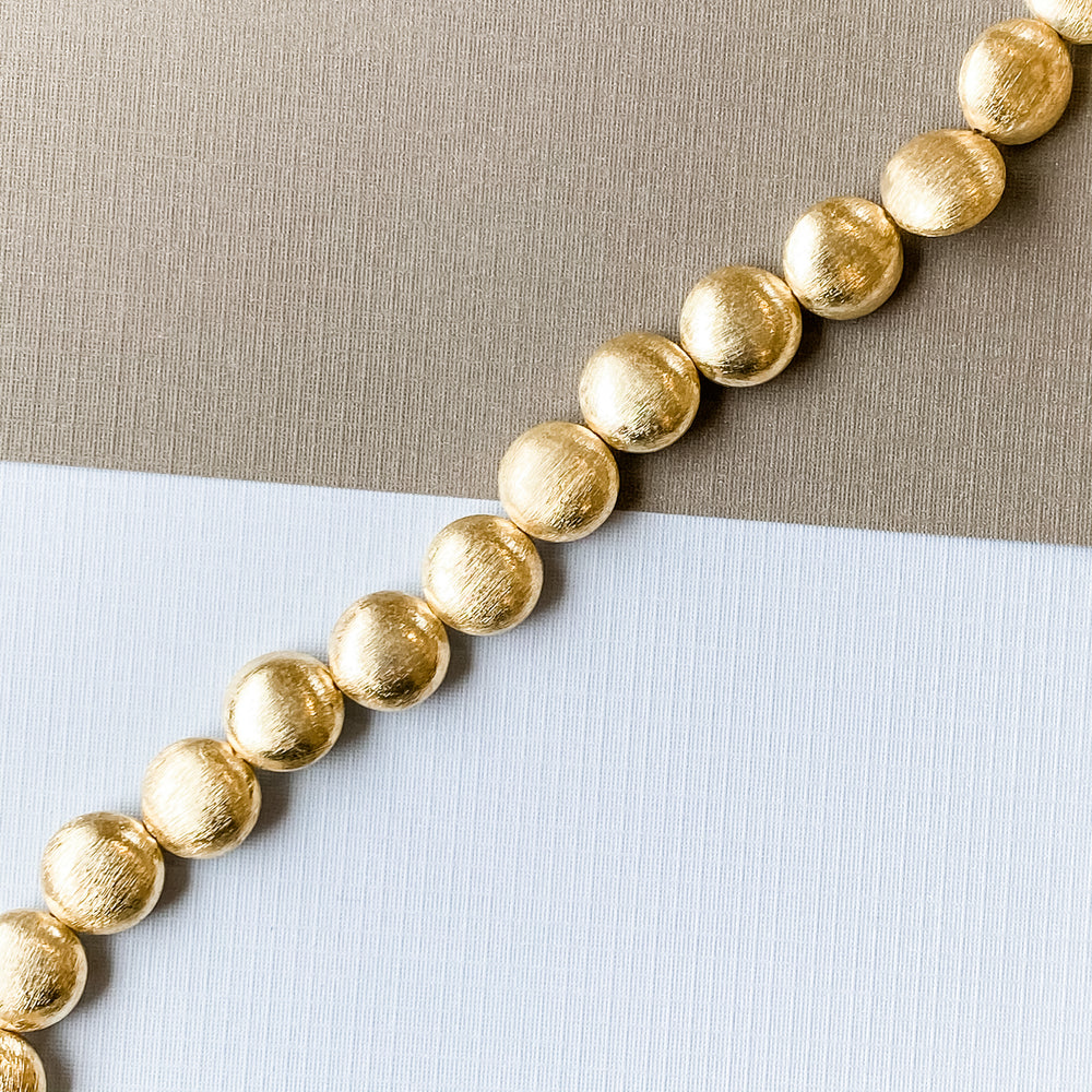 14mm Brushed Gold Puffed Coin Strand