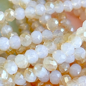 4mm Golden Champagne Dust Two-Toned Faceted Chinese Crystal Rondelle Strand