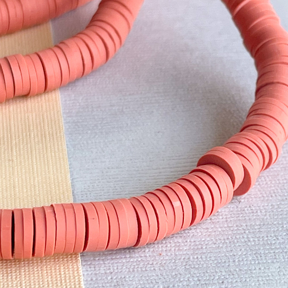 
                
                    Load image into Gallery viewer, 6mm Terracotta Polymer Clay Heishi Strand
                
            