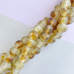 15mm Amber Fleck Recycled African Glass Strand