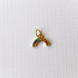 10mm Gold Pave Rainbow Charm