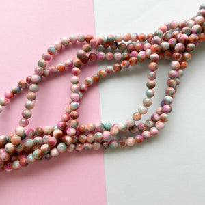 6mm Garden Color Dyed Jade Round Strand