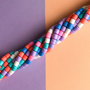 6mm Sherbert Polymer Clay Barrel Strand
