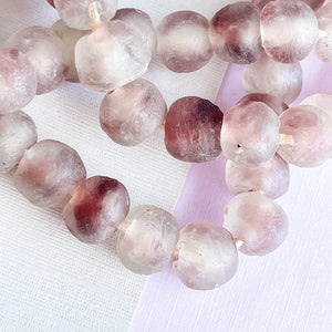 15mm Violet Fleck African Glass Strand