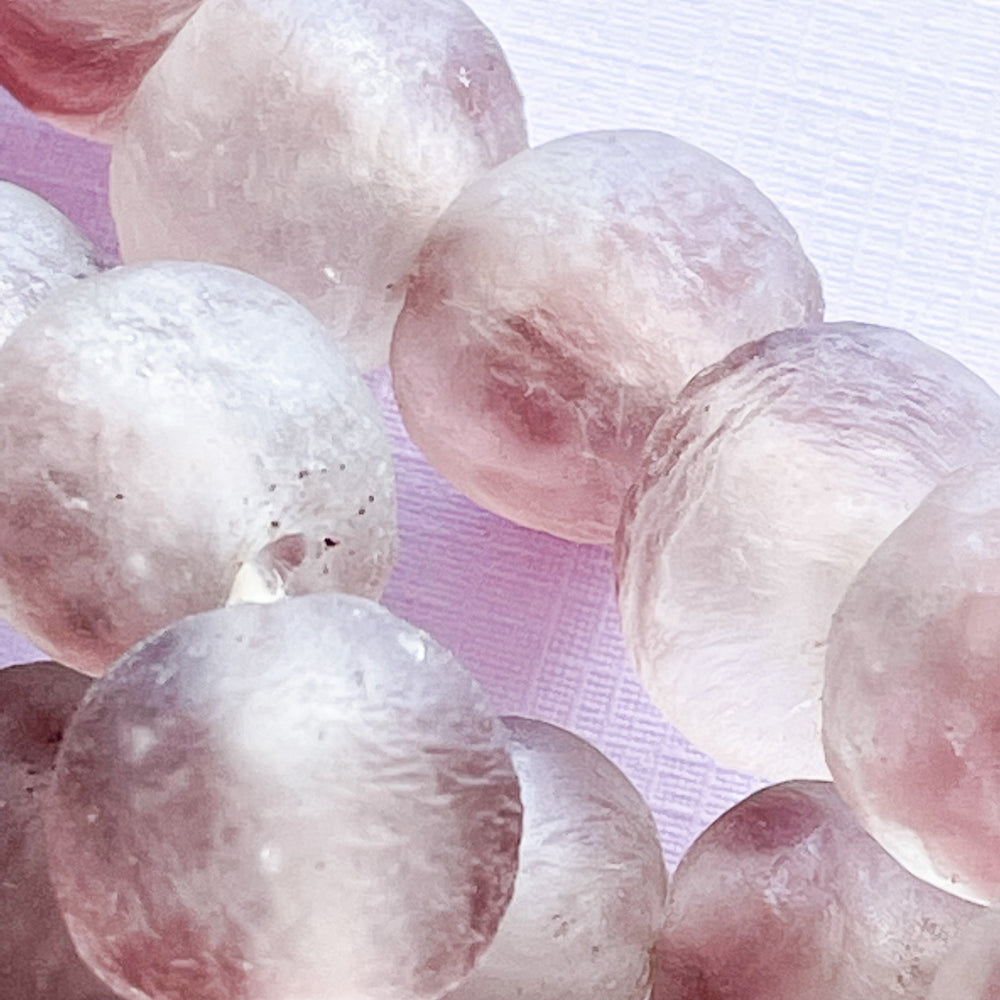 15mm Violet Fleck African Glass Strand