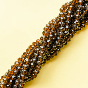 8mm Umber Brown Faceted Chinese Crystal Strand