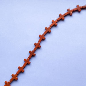 16mm Brown Dyed Magnesite Cross Strand