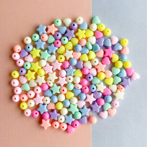 8-11mm Pastel Acrylic Hearts + Stars + Rounds Pack – Beads, Inc.