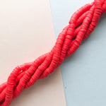 8mm Red Tail Light Polymer Clay Heishi Strand