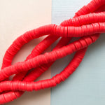 8mm Red Tail Light Polymer Clay Heishi Strand