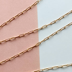 7mm Electroplated Brushed Gold Flat Paperclip Chain