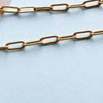 7mm Electroplated Brushed Gold Flat Paperclip Chain