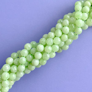 8mm Key Lime Dyed Jade Rounds Strand
