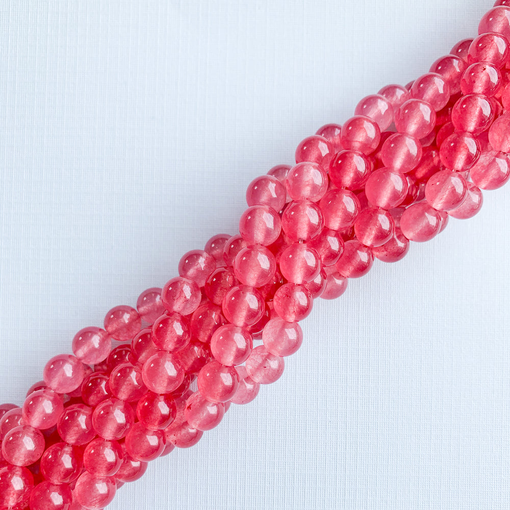 8mm Berry Dyed Jade Rounds Strand