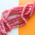 8mm Watermelon Smooth Dyed Jade Rondelle Strand