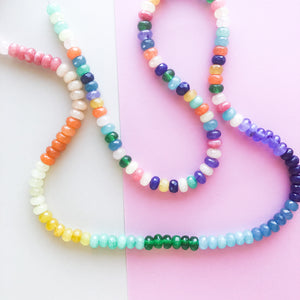 8mm Rainbow Faceted Dyed Jade Rondelle Bead-72 Pack