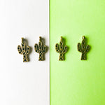 19mm Gold Plated Pewter Saguaro Cactus Charms - 4 Pack - Beads, Inc.