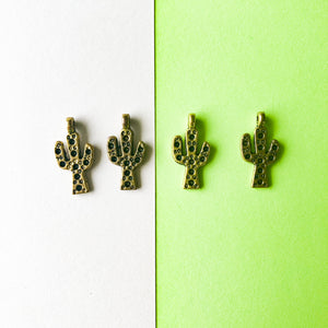 
                
                    Load image into Gallery viewer, 19mm Gold Plated Pewter Saguaro Cactus Charms - 4 Pack - Beads, Inc.
                
            
