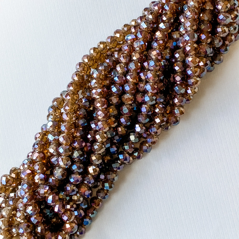 
                
                    Load image into Gallery viewer, 8mm Iridescent Chocolate Faceted Chinese Crystal Strand
                
            