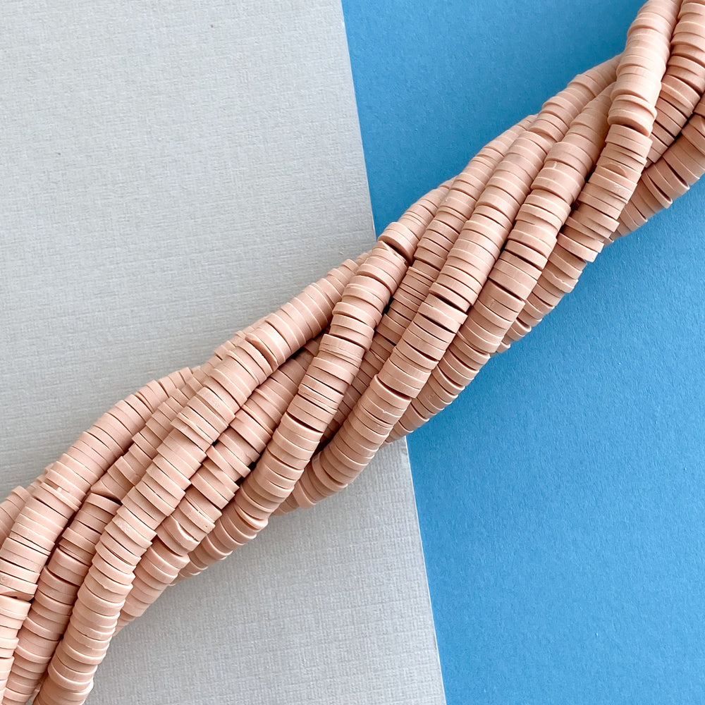 6mm Bisque Polymer Clay Heishi Strand