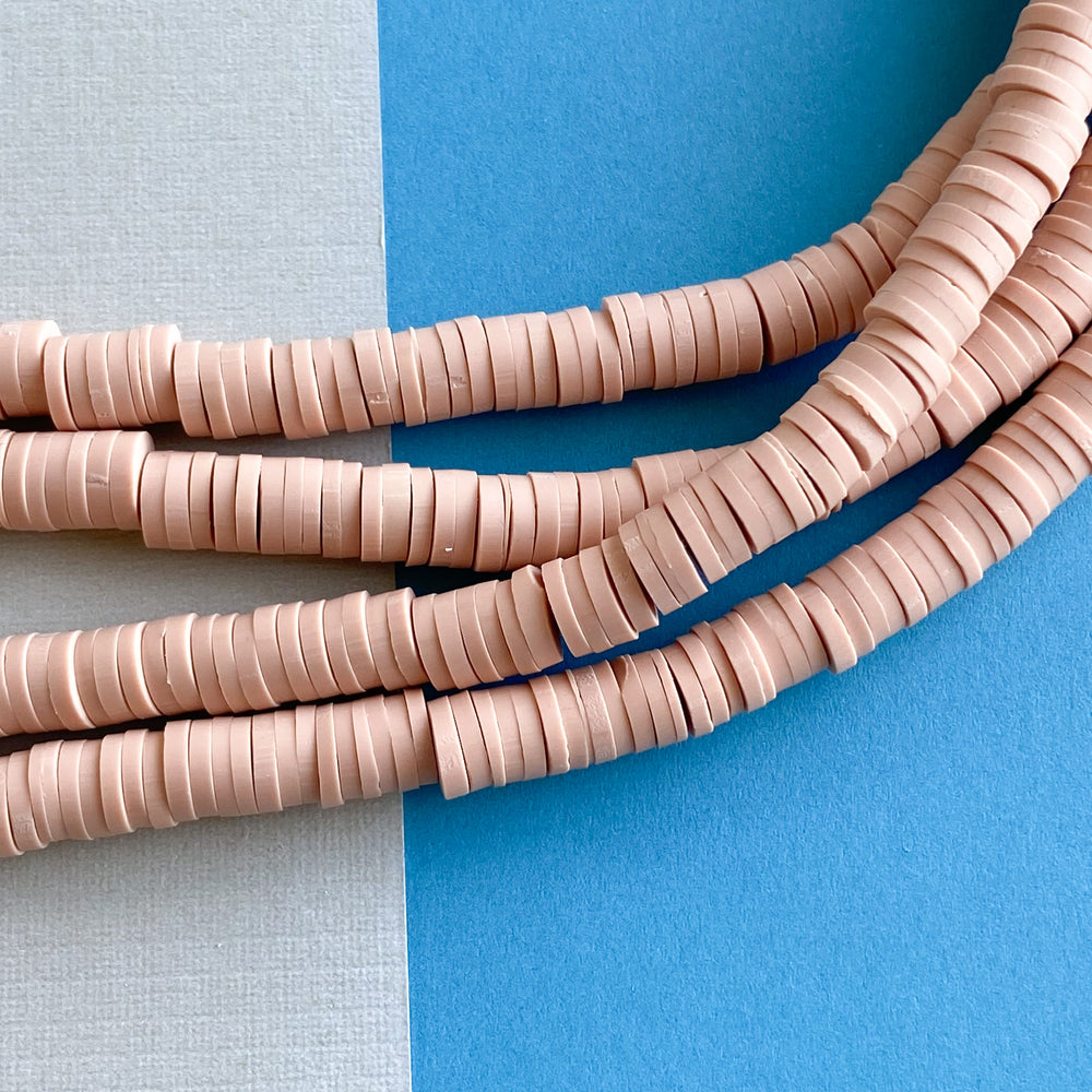 6mm Bisque Polymer Clay Heishi Strand
