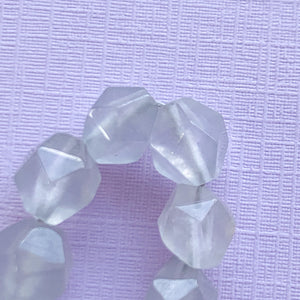 8mm Cloudy Dyed Jade Organic Faceted Hexagon Strand