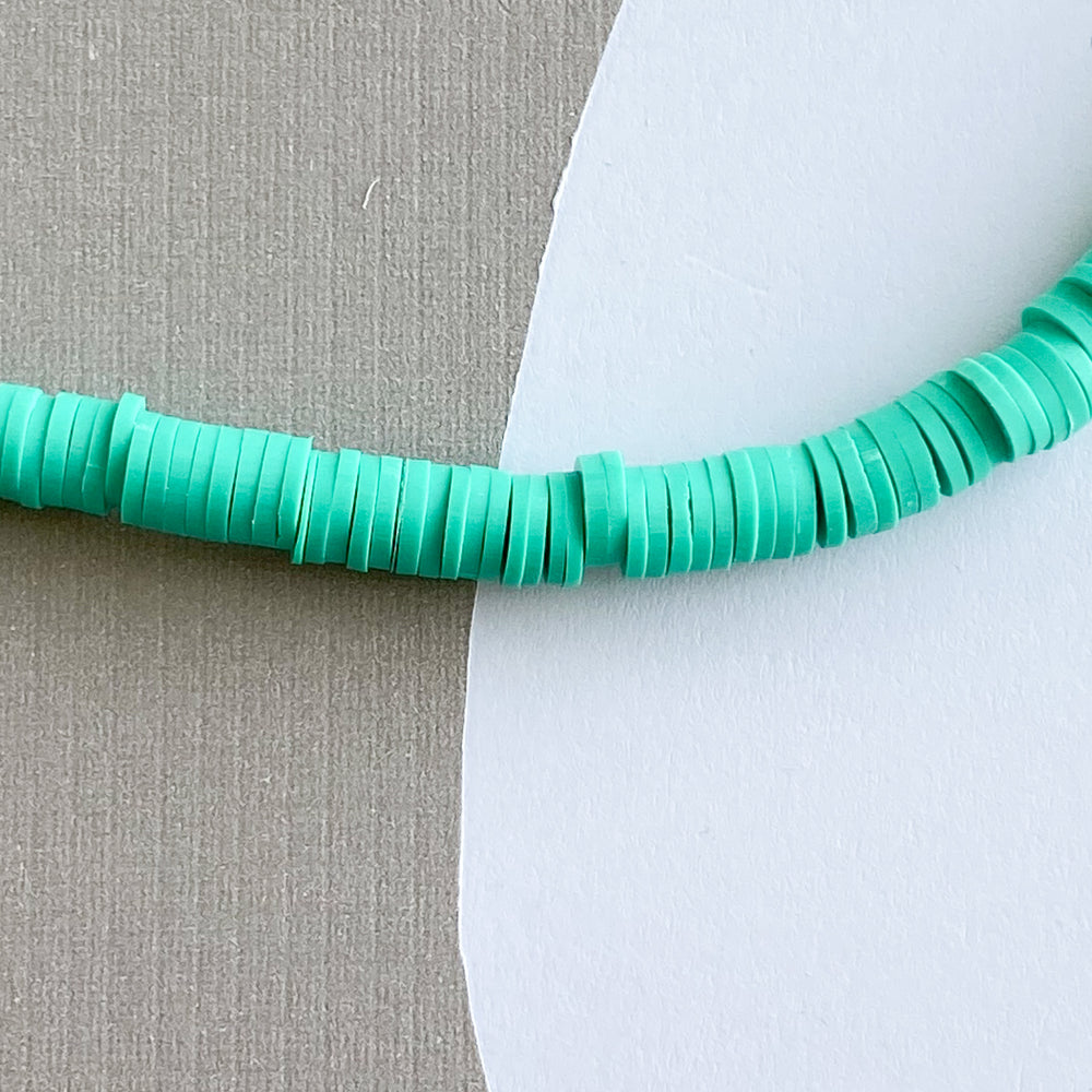 6mm Spearmint Polymer Clay Strand