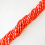 6mm Bright Red Faceted Crystal Rondelle Strand