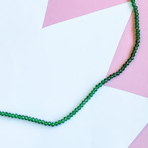 
                
                    Load image into Gallery viewer, 4mm Translucent Kelly Green Faceted Chinese Crystal Rondelle Strand
                
            