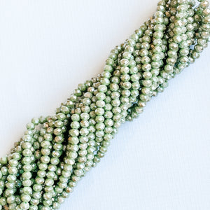 8mm Mystic Lime Faceted Crystal Rondelle Strand
