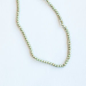 8mm Mystic Lime Faceted Crystal Rondelle Strand