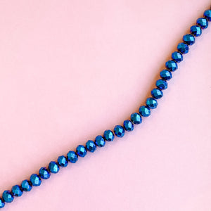 10mm Wizard Blue Faceted Crystal Rondelle Strand